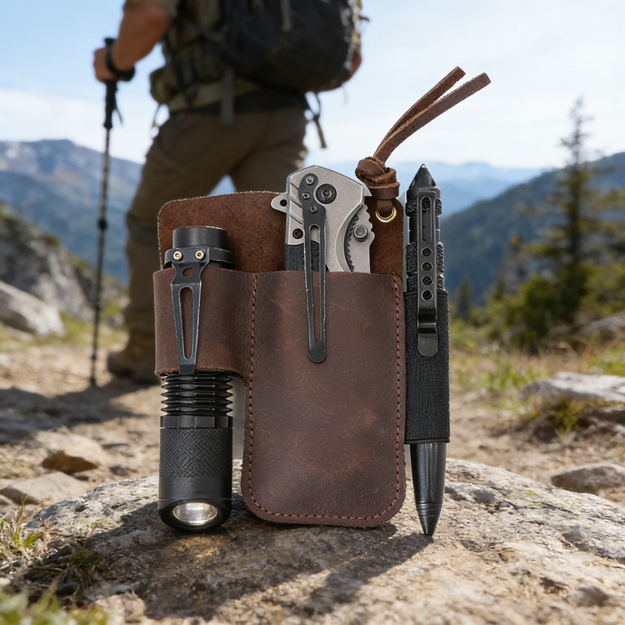 EDC Leather Flashlight Tool Ho - Camp Knife Multi ulasan dan harga