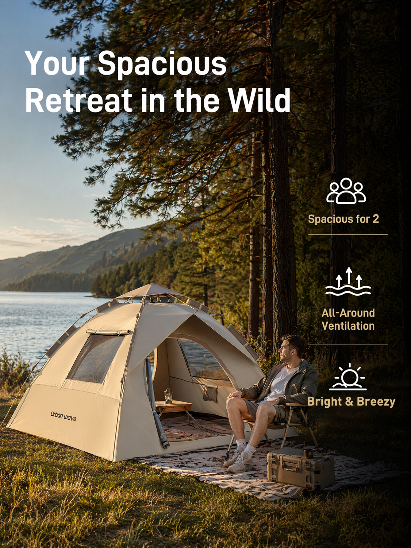 Automatic Pop-up Camping Tent, - Outdoor Adventure Holidays ulasan dan harga