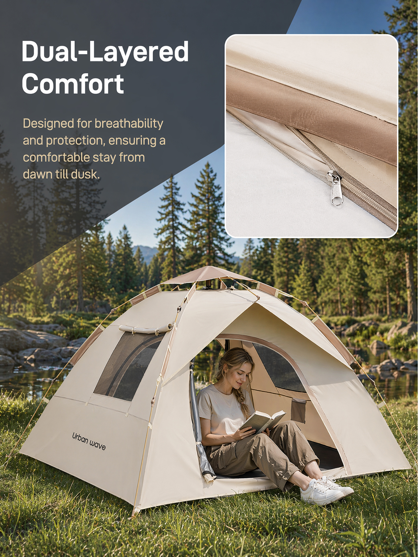 Automatic Pop-up Camping Tent, - Outdoor Adventure Holidays ulasan dan harga