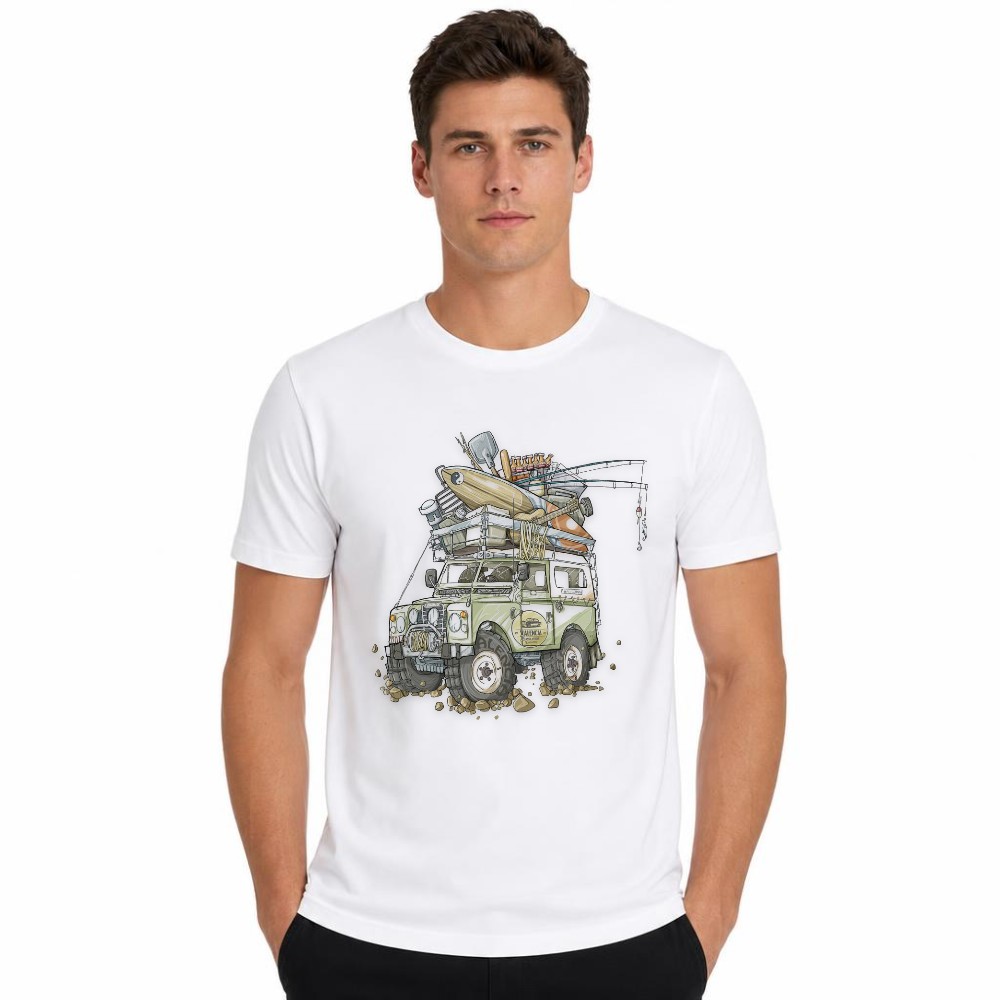 Men T Shirt Offroad SUV Fishin - Outdoor Adventure Kayak ulasan dan harga