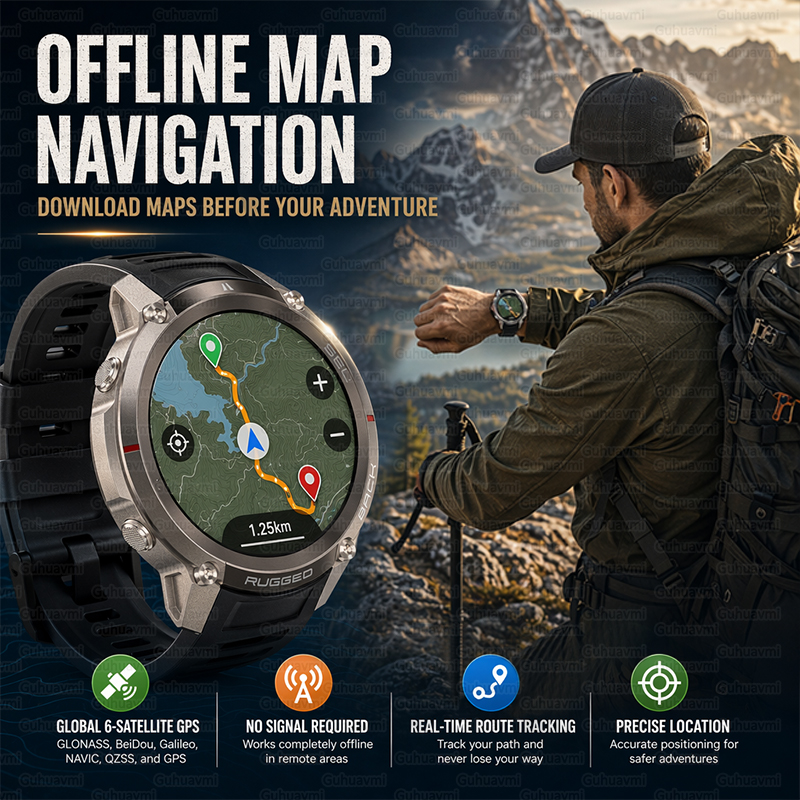 Outdoor Tactical GPS Smart Wat - Outdoor Adventure Hours ulasan dan harga