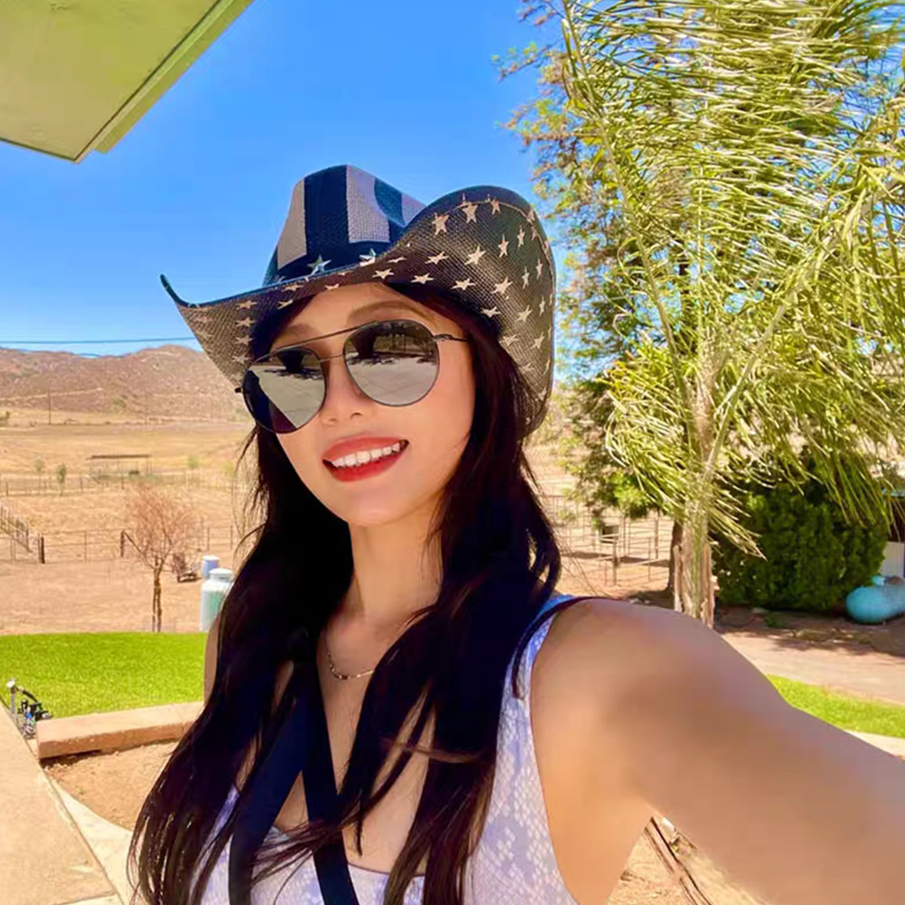 Straw Cowboy Hat Western Style - Outdoor Adventure Usa ulasan dan harga